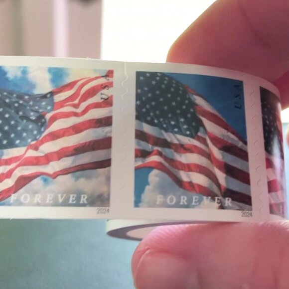 Forever Stamps 1 Roll Of 100 First Class USPS Stamp U.S. Flag Photo Postage - Picture 10 of 11